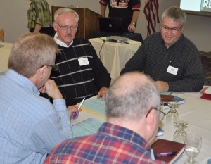 At the bishop's table during the 2011 cluster training.